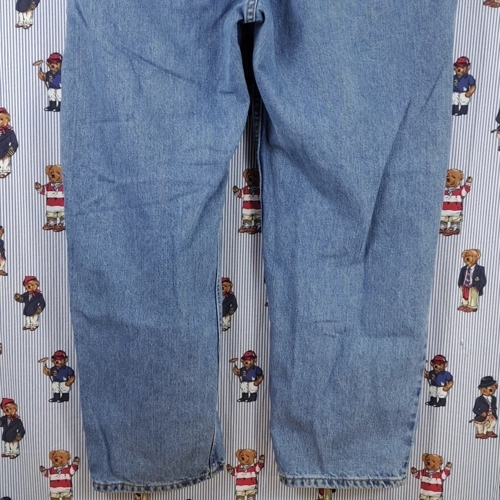Levi's 550 relaxed fit med light wash straight leg baggy legs denim jeans 42/30